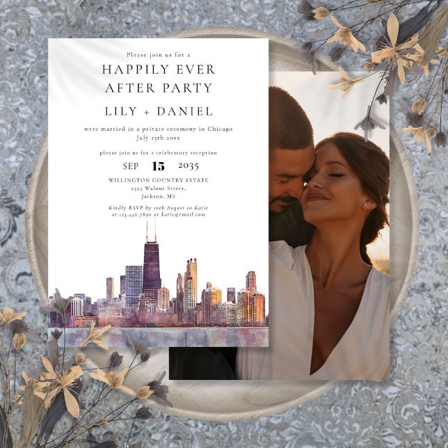 Convites Foto de casamento Happily Ever After Chicago (Criador carregado)