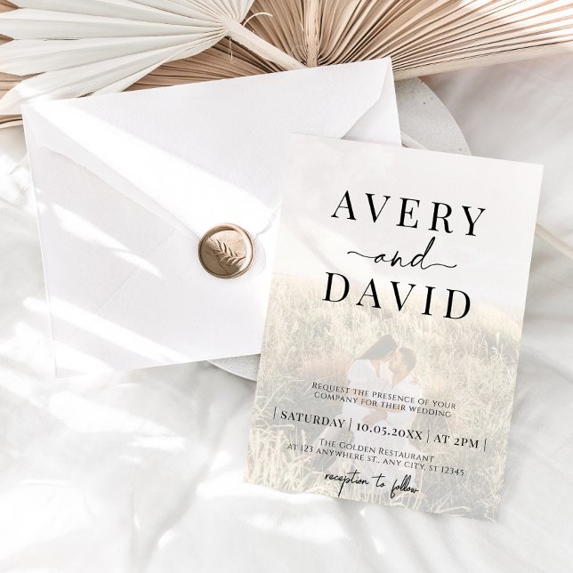 Convites Foto de Casamento Minimalista (Criador carregado)