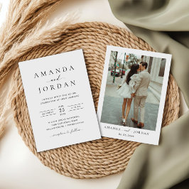 Convites Foto de Casamento Minimalista Elegante