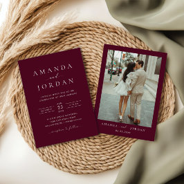Convites Foto de Casamento Minimalista Elegante