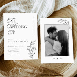 Convites Foto de Casamento Minimalista Moderno Rustic Boho 