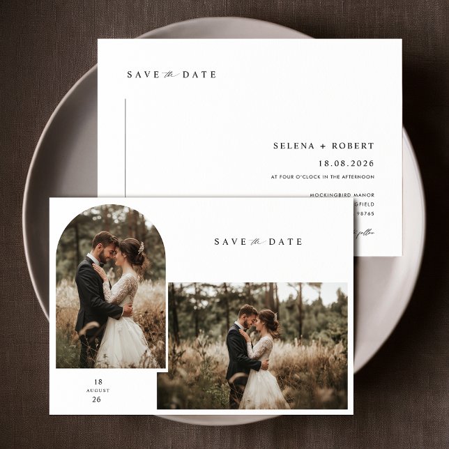 Convites Foto De Casamento Moderno De Script Elegante Salva (Criador carregado)