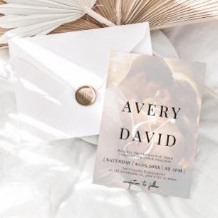 Convites Foto de Casamento Moderno Minimalista Elegante