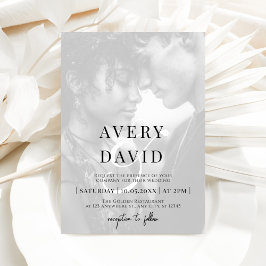 Convites Foto de casamento moderno minimalista monograma