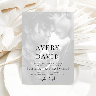 Convites Foto de casamento moderno minimalista monograma