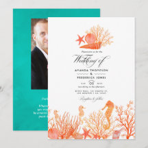 Foto de Casamento na Praia com Turquesa e Coral