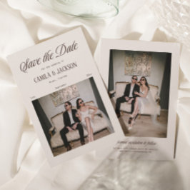 Convites Foto de Casamento no Tribunal Brown para Salvar a 