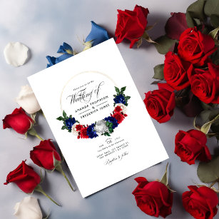 Convites Foto de Casamento Patriótico Americano
