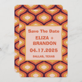 Convites Foto de casamento retroativo 70's Salve a data