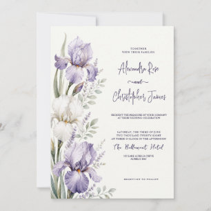 Convites Foto de casamento romântico com jardim de íris em