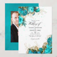 Foto de casamento shabby vintage em turquesa e dou