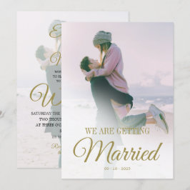 Convites Foto de Casamento Sobreposição Moderna Elegante Si