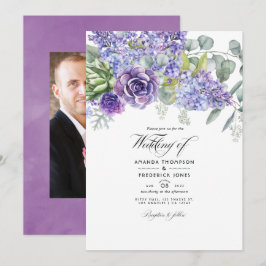 Convites Foto de Casamento Tropical Eucalyptus Succulents