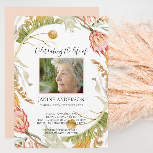 Convites Foto de celebração da Tropical floral Life