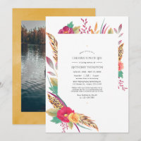 Foto de Celebração da Vida com Floral em Aquarela