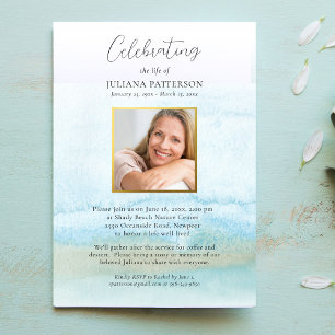 Convites Foto de Celebração da Vida na Praia Arenosa em Aqu