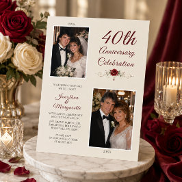 Convites Foto de Celebração de 40 Anos de Casamento