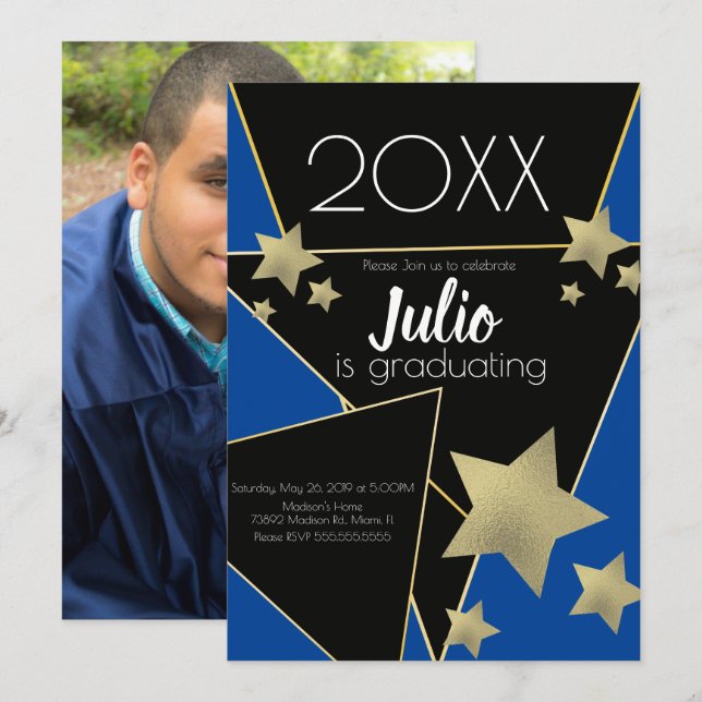 Convites Foto de Celebração do Segundo grau da Graduação Un (Frente/Verso)