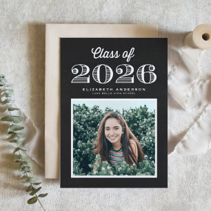 Convites Foto de Chalkboard Retro Turma de 2024 Formatura