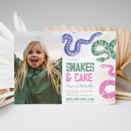 Convites Foto de Cobra de Aniversário de Girly