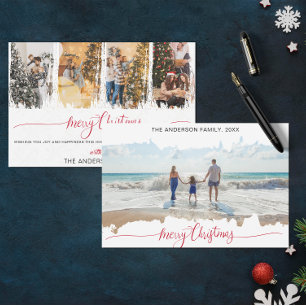Convites Foto de Colagem de Natal Moderna e Minimalista