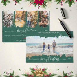 Convites Foto de Colagem de Natal Moderna e Minimalista Ver