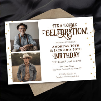 Convites Foto de Confetti em Estrela de Festa de aniversári