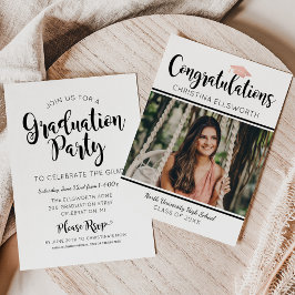 Convites Foto de congratulações modernas do chapéu da festa