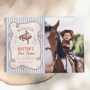 Convites Foto de Cowboy no Primeiro Rodeio para Aniversário