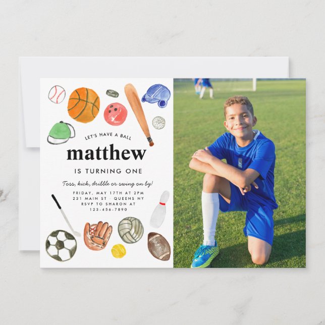 Convites Foto de Criança do Time de Esportes em Estrelas (Frente)