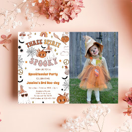 Convites Foto de Dia das Bruxas de Groovy, Cute Groovy, trê
