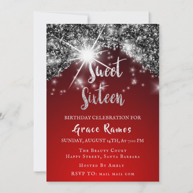 Convites Foto de Drivers de Prata de Cinza Vermelha da Swee (Verso)