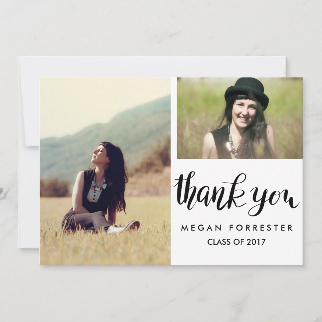 Convites Foto de Duas Mãos com Agradecimento Manuscrito de  (Frente)