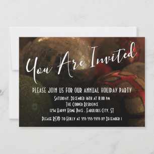 Convites Foto de Enfeites de natal redondos, Festa de Féria