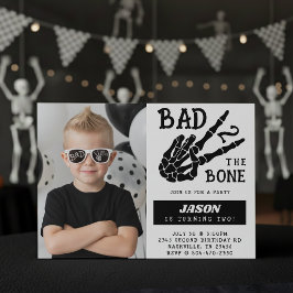 Convites Foto de Esqueleto Bad 2 the Bone para Festa de 2º