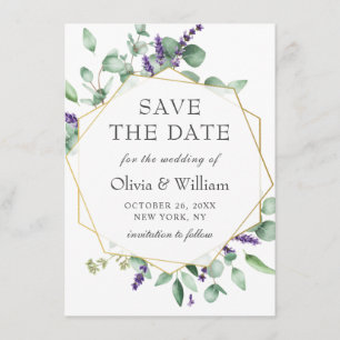 Convites FOTO de Eucalipto Moderno SAVE THE DATE Casamento