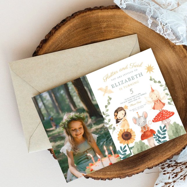 Convites Foto de Fada Encantada Encantada e Flutuante Anive (Criador carregado)