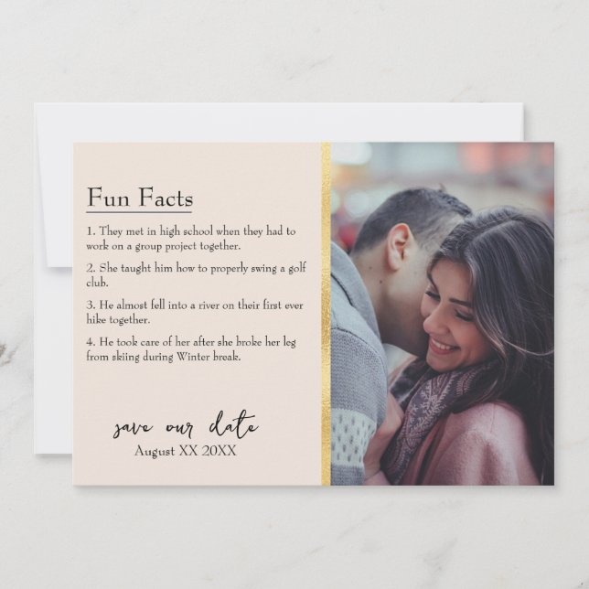 Convites Foto de Fatos da Noiva e do Groom em Creme (Frente)