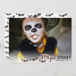 Convites Foto de Feriado do Dia das Bruxas em Preto e Branc