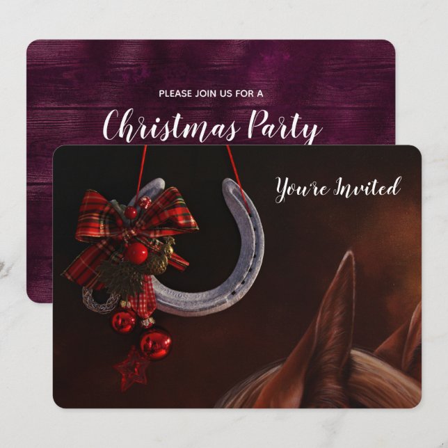 Convites Foto de ferradura equestre (Frente/Verso)