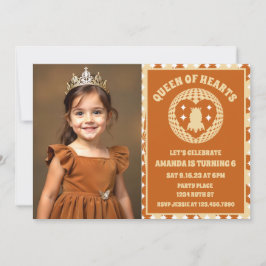 Convites Foto de Festa de aniversário Boho Queen Of Hearts