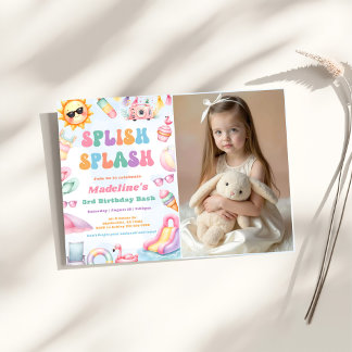 Convites Foto de Festa de aniversário de abertura do verão