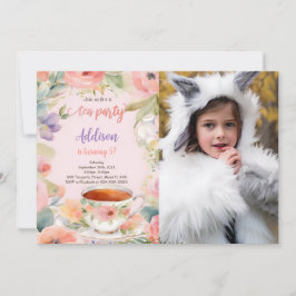 Convites Foto de festa de aniversário de chá comestível