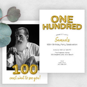 Convites Foto de Festa de aniversário do Balão Dourado mode