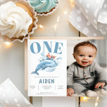Convites Foto de Festa de aniversário do Kid de Baleia Azul<br><div class="desc">Crie o seu primeiro convite de aniversário! Personalize esta design com seu próprio texto. Você pode personalizar ainda mais este design selecionando o link "personalizar mais",  se desejar.</div>