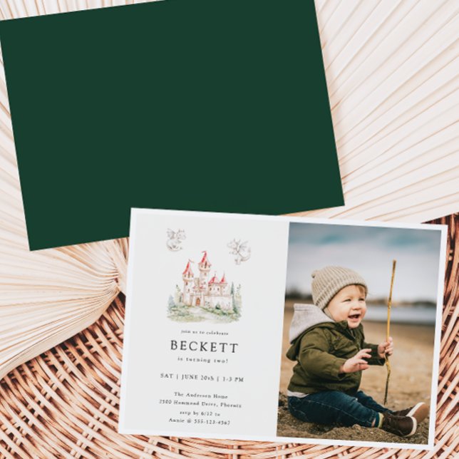 Convites Foto de Festa de aniversário do Tema do Castelo Dr (Criador carregado)