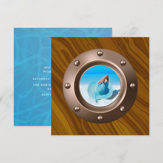 Convites Foto de Festa de aniversário náutica (Frente/Verso)