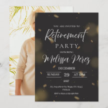 Foto de festa de aposentadoria elegante preto e do