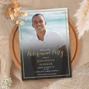 Convites Foto de festa de aposentadoria em elegante grafia 