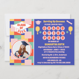 Convites Foto de Festa de formatura de Pickleball Retroativ